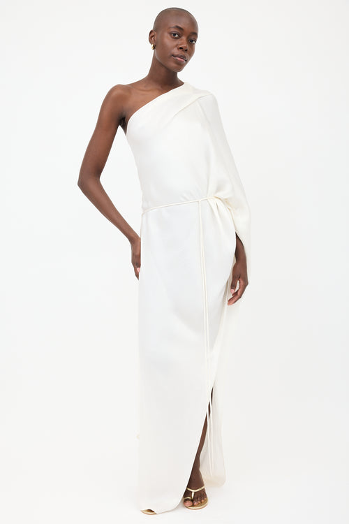 Roland Mouret White Ritts One Shoulder Dress