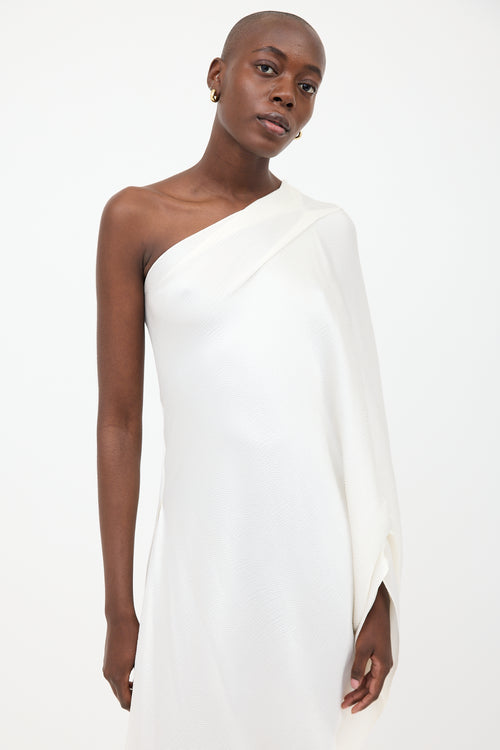 Roland Mouret White Ritts One Shoulder Dress