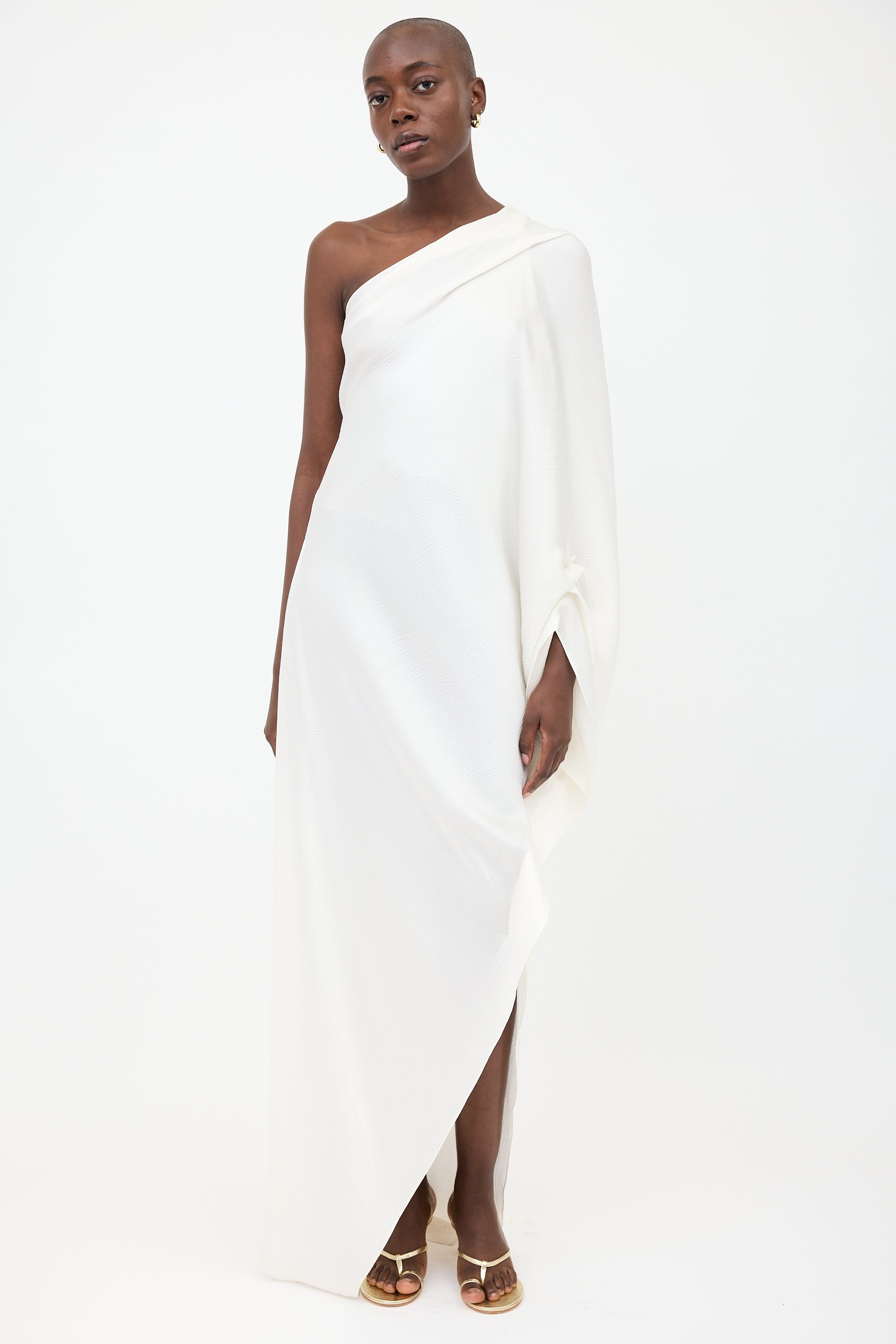 roland mouret one shoulder dress Roland Mouret Embellishment one-shoulder Maxi Dress | Black