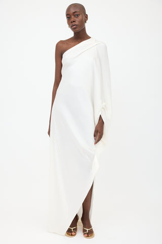 Roland Mouret White Ritts One Shoulder Dress