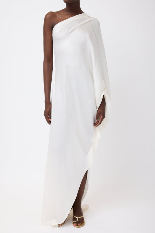 Roland Mouret White Ritts One Shoulder Dress