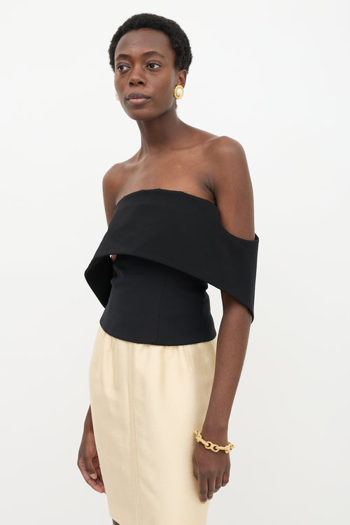 Roland Mouret Wool Silk Asymmetrical Top
