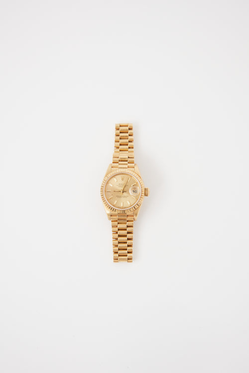Rolex 18K Yellow Gold Oyster Perpetual Automatic Datejust President Watch