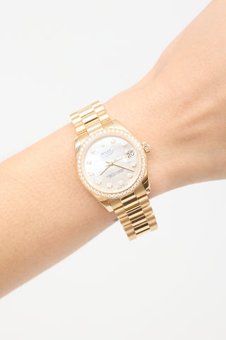 Rolex 18K Yellow Gold & Diamond Lady Datejust 31mm Watch