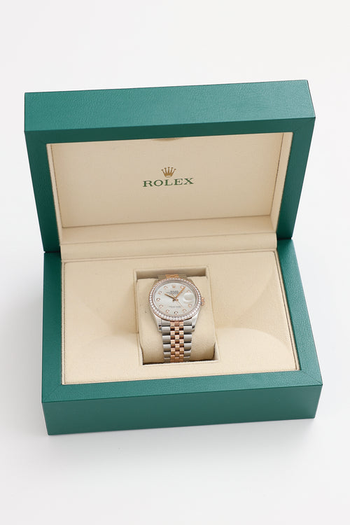 Rolex Steel Rose Gold Diamond MOP Datejust 36 Jubilee Watch