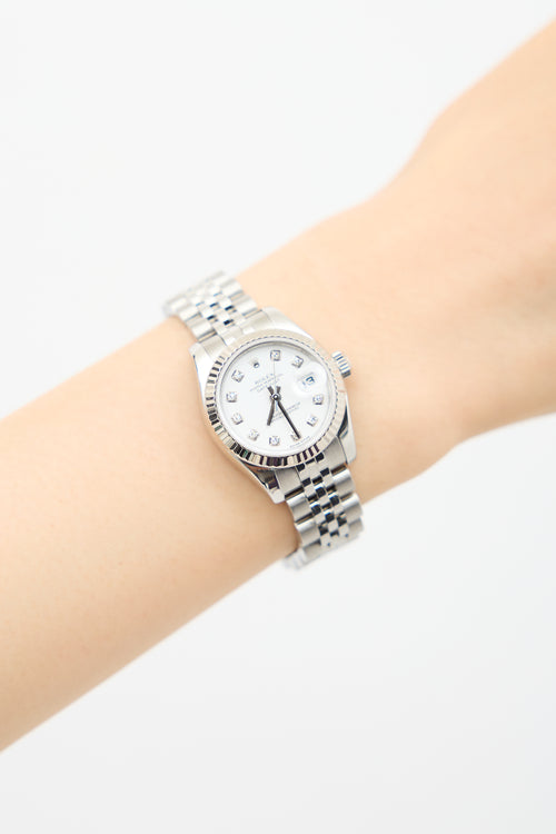 Rolex White Gold & Diamond Oyster Lady Datejust Automatic Watch
