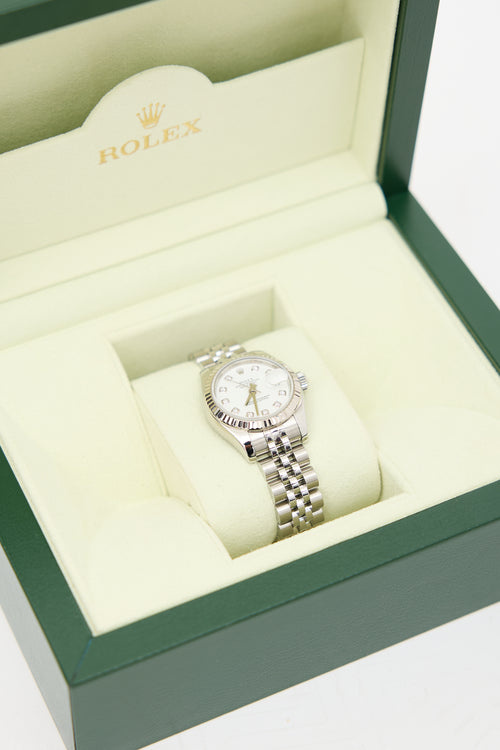 Rolex White Gold & Diamond Oyster Lady Datejust Automatic Watch