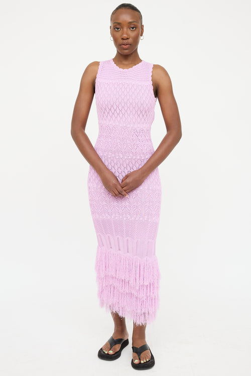 Ronny Kobo Crochet Fringe Dress