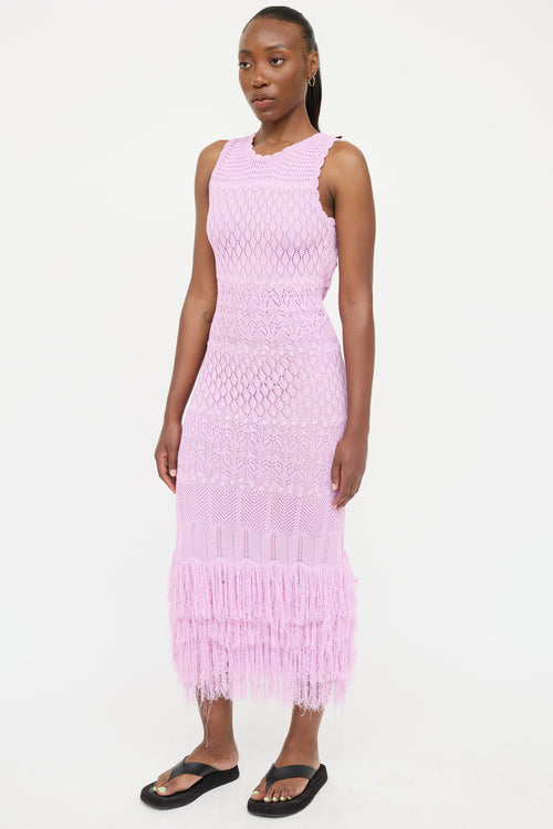 Ronny Kobo Crochet Fringe Dress