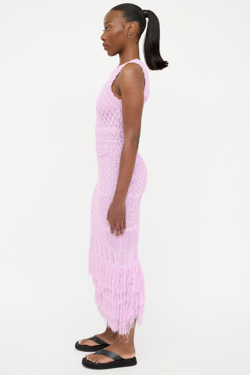 Ronny Kobo Crochet Fringe Dress