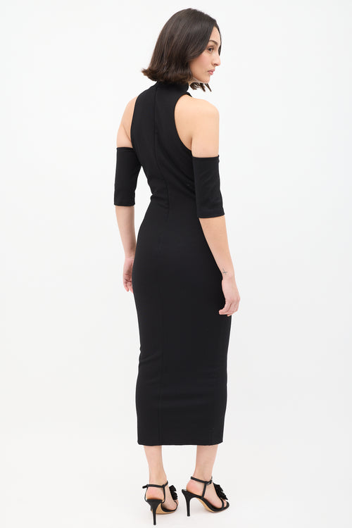 Ronny Kobo Black Cold Shoulder Maxi Dress