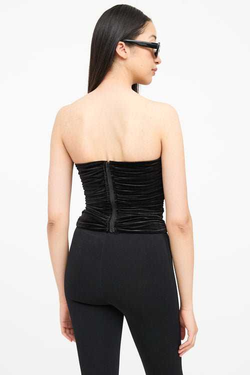 Ronny Kobo Velour Floral Cut Out Top