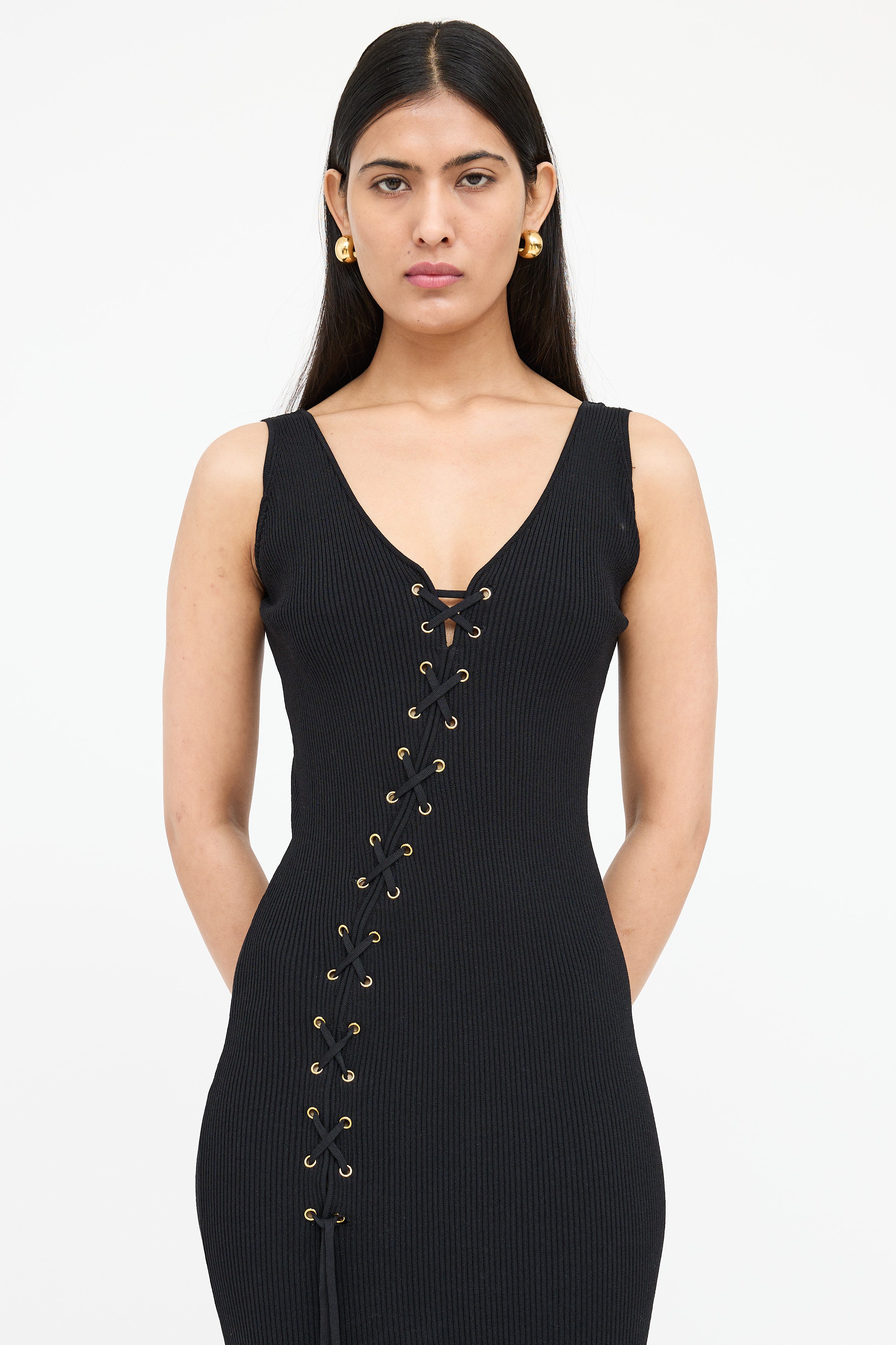 Ronny Kobo // Knit Lace Up Dress VSP Consignment Ronny Kobo // Knit Lace Up Dress VSP Consignment