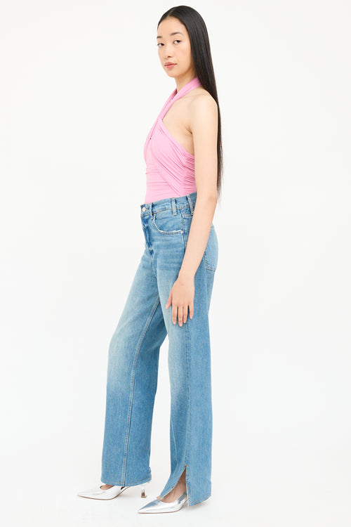 Ronny Kobo Gathered Halter Bodysuit