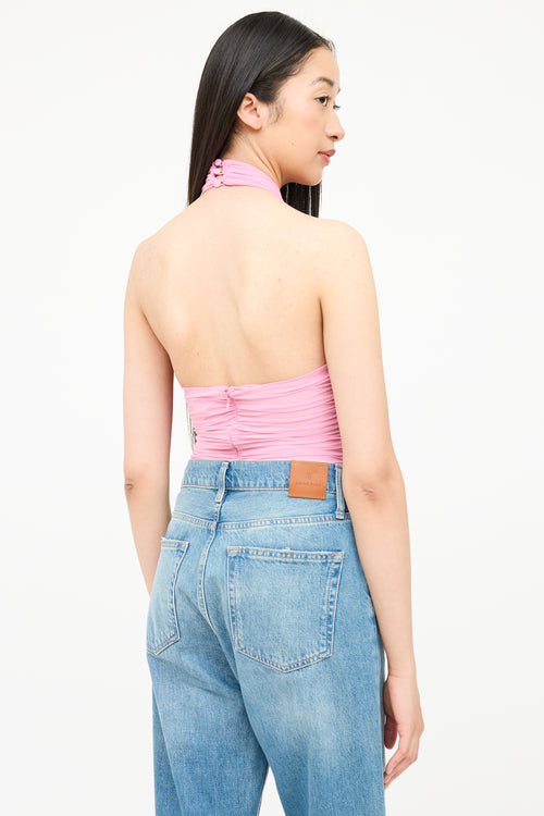 Ronny Kobo Gathered Halter Bodysuit