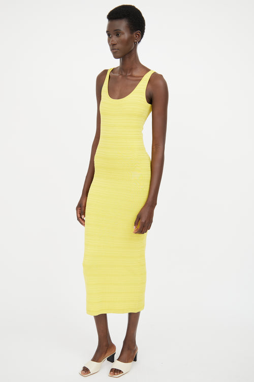 Ronny Kobo Yellow Ribbed Sleevless Dress