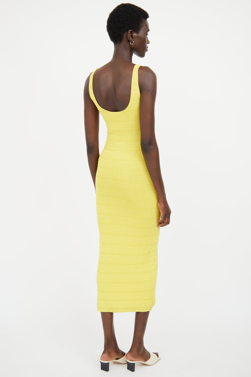 Ronny Kobo Yellow Ribbed Sleevless Dress