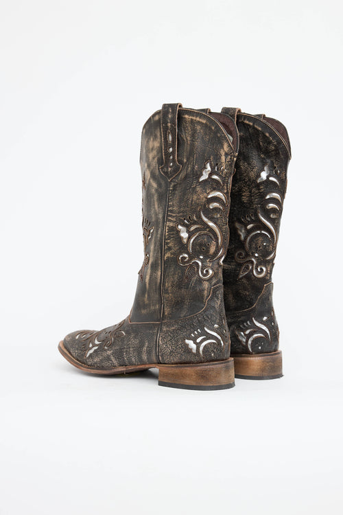 VSP Archive Metallic Cutout Western Boot