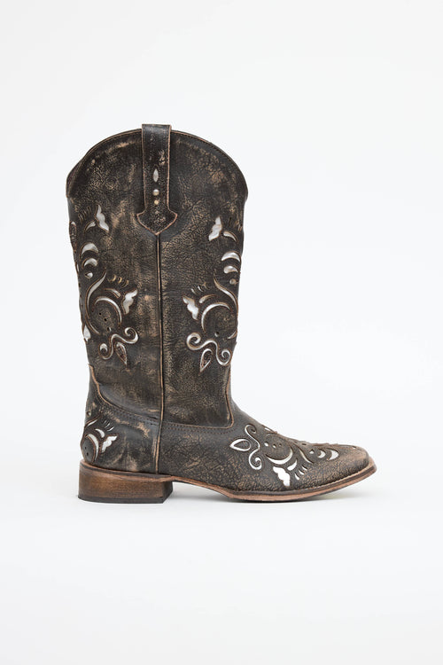 VSP Archive Metallic Cutout Western Boot