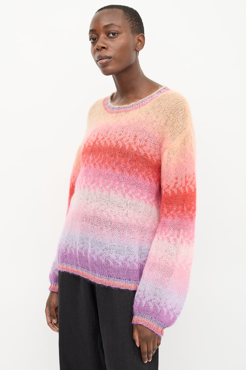 Rose Carmine Mohair Knit Sweater