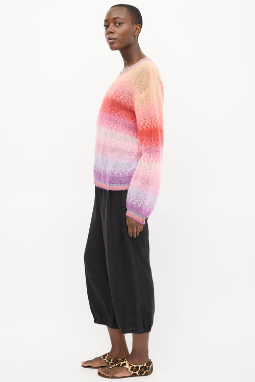 Rose Carmine Mohair Knit Sweater