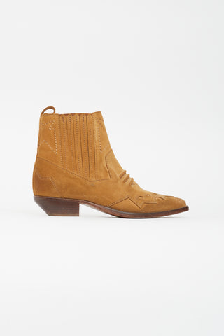 Roseanna Brown Suede Western Ankle Boot