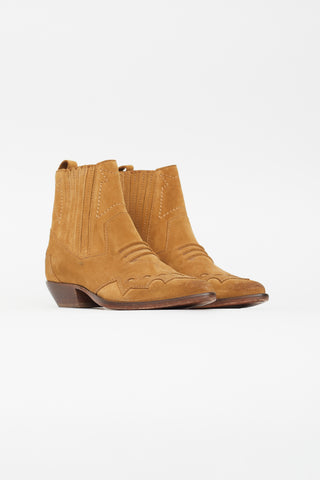 Roseanna Brown Suede Western Ankle Boot