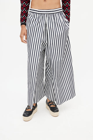 Rosetta Getty Black & White Stripe Trouser