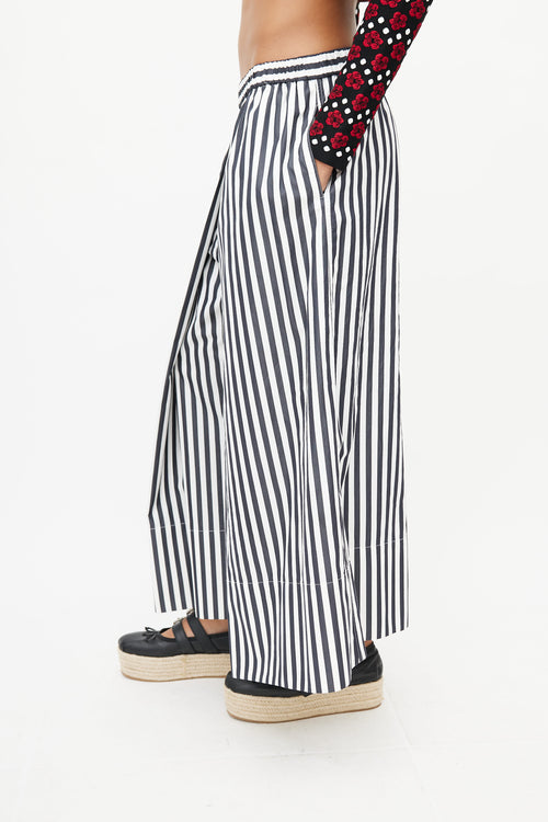 Rosetta Getty Black & White Stripe Trouser