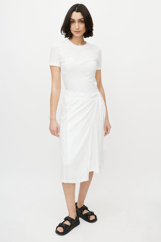 Rosetta Getty White Tee Wrap Midi Dress