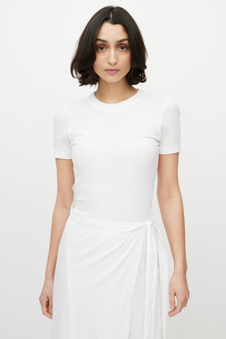 Rosetta Getty White Tee Wrap Midi Dress
