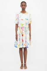 Rosie Assoulin Linen Satin Floral Dress