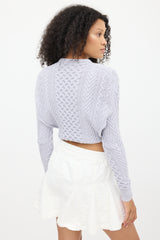 Rosie Assoulin Purple Wool Cableknit Layered Sweater