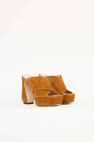 Sergio Rossi Suede Strappy Mule