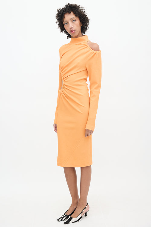 Rotate Birger Christensen Orange Cut Out Alice Dress