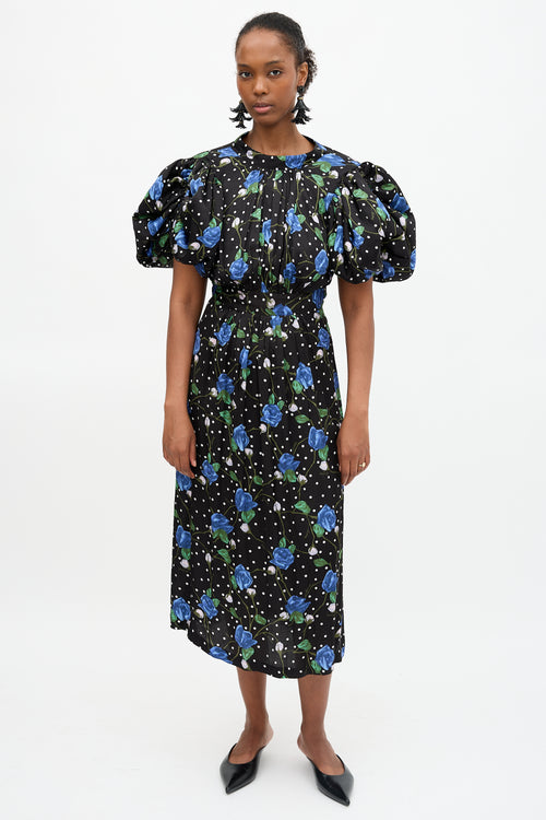 Rotate Floral Puff Sleeve Dress