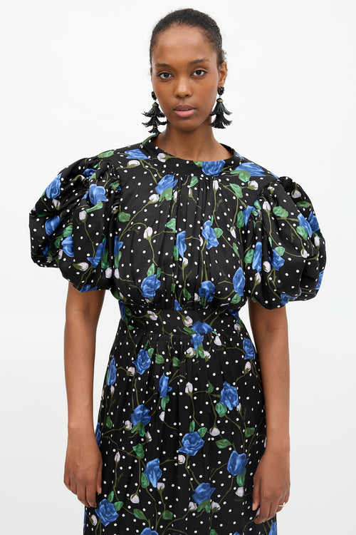 Rotate Floral Puff Sleeve Dress