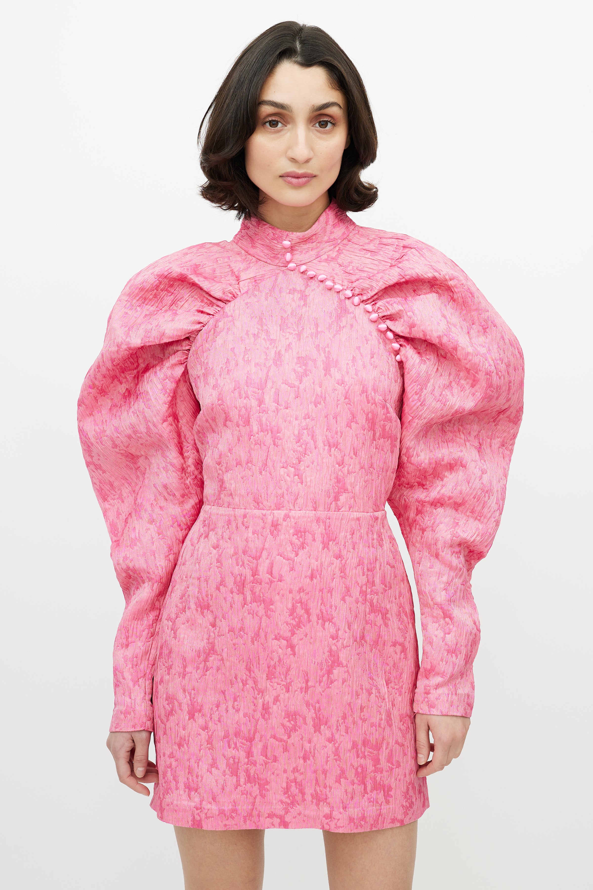 pink rotate dress Rotate Birger Christensen Short Pink Mesh Dress