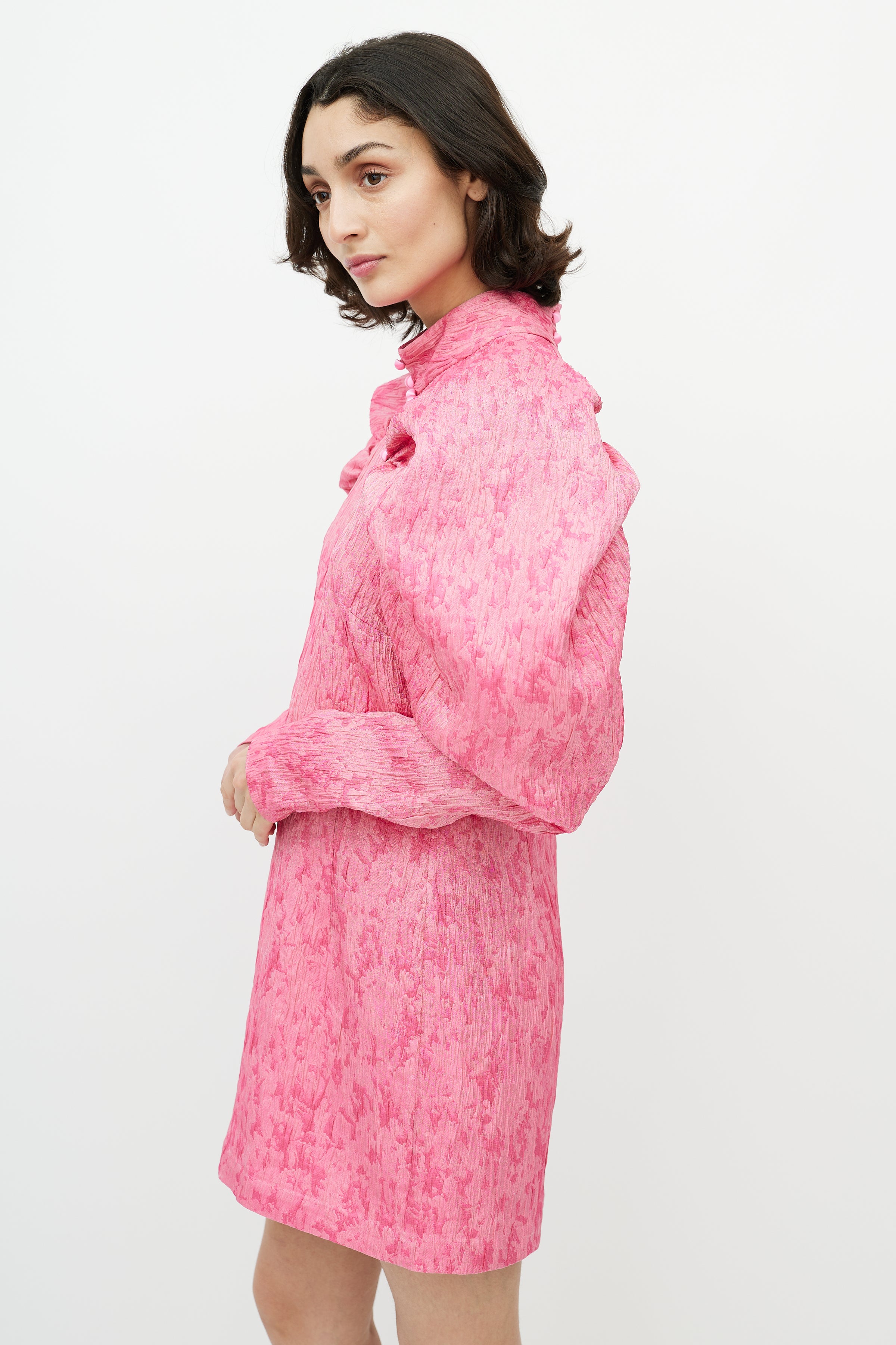 rotate dress Rotate // x Birger Christensen Pink Textured Dress – VSP Consignment