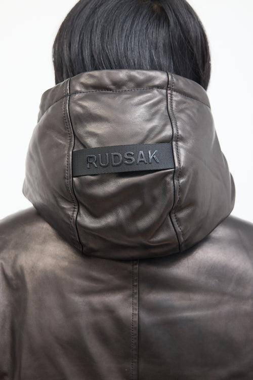 Rudsak Black  Padded Leather Jacket