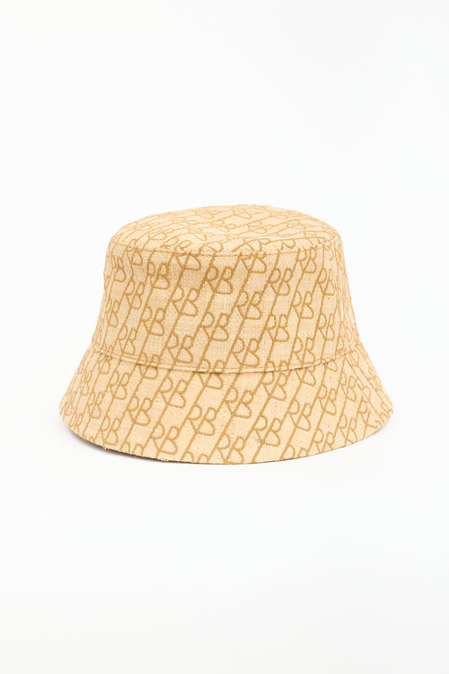 Ruslan Baginskiy Straw Monogram Bucket Hat
