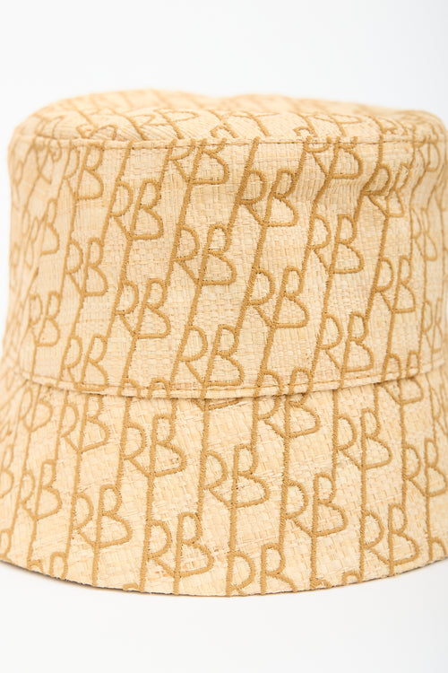 Ruslan Baginskiy Straw Monogram Bucket Hat