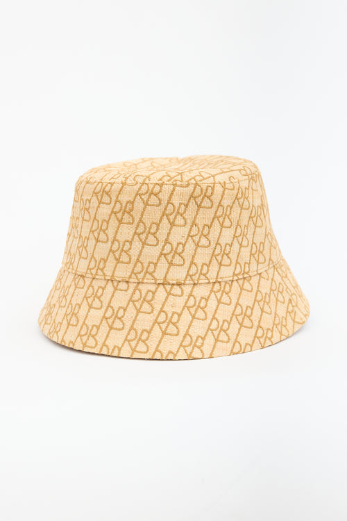 Ruslan Baginskiy Straw Monogram Bucket Hat