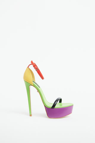 Ruthie Davis Green & Multi Candy Platform Sandal