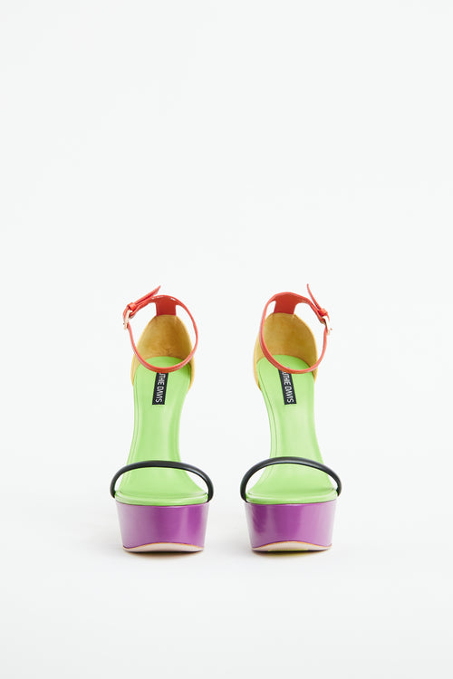 Ruthie Davis Green & Multi Candy Platform Sandal