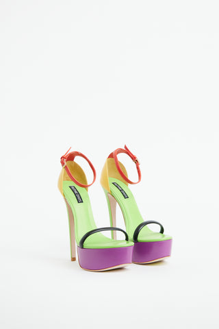 Ruthie Davis Green & Multi Candy Platform Sandal