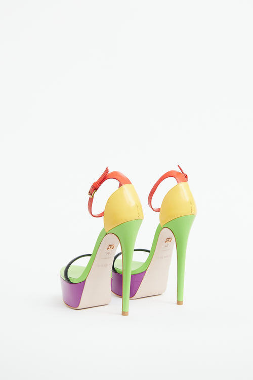 Ruthie Davis Green & Multi Candy Platform Sandal