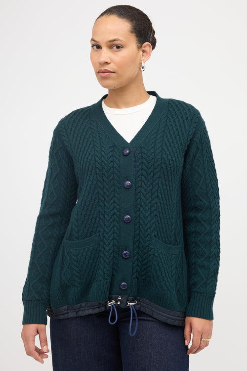 Sacai Wool Drawcord Hem Cardigan