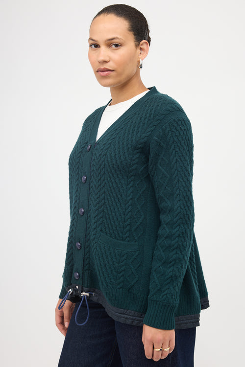 Sacai Wool Drawcord Hem Cardigan