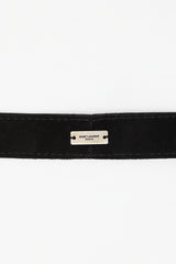 Saint Laurent Black Suede & Silver Embroidered Star Cravat Scarf